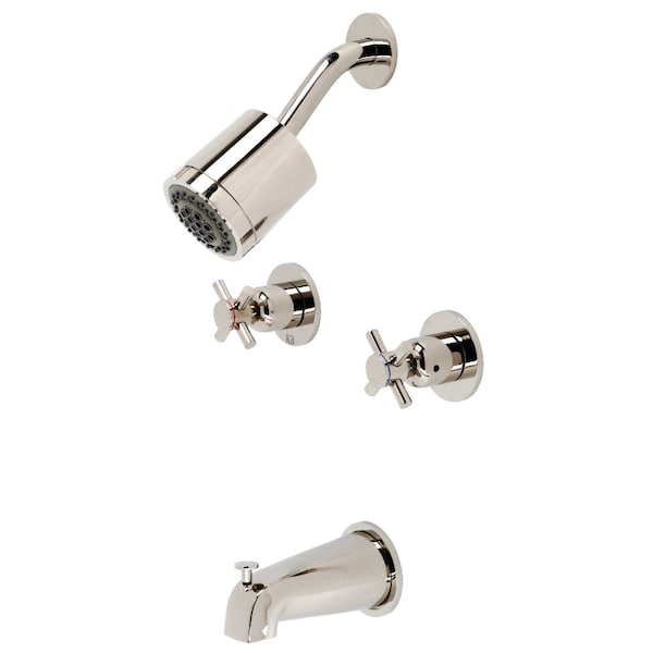 Tub and Shower Faucet, Polished Nickel, Wall Mount